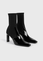 Bar patent boots black