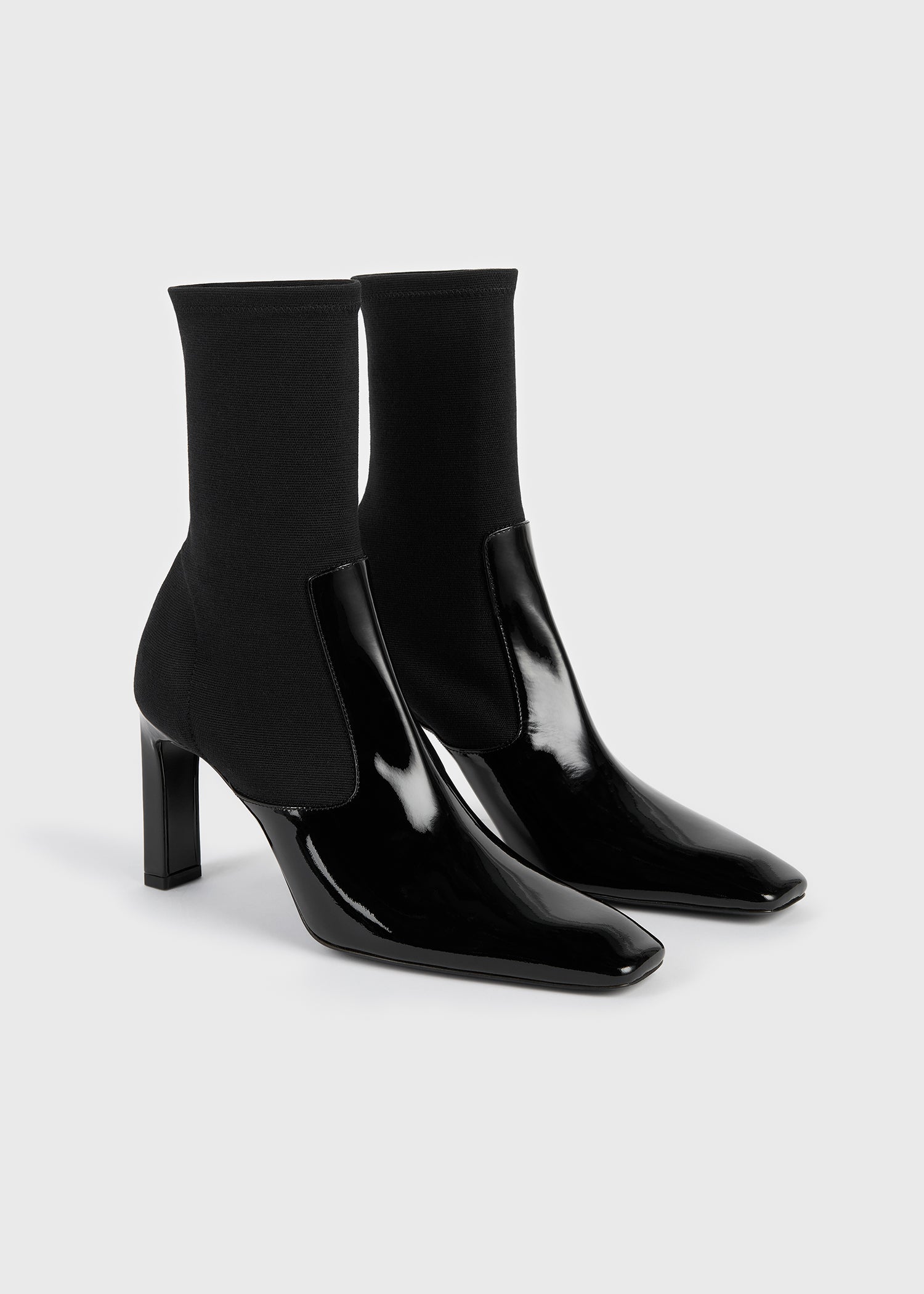 Bar patent boots black