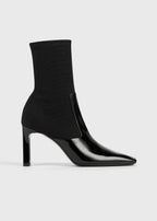 Bar patent boots black