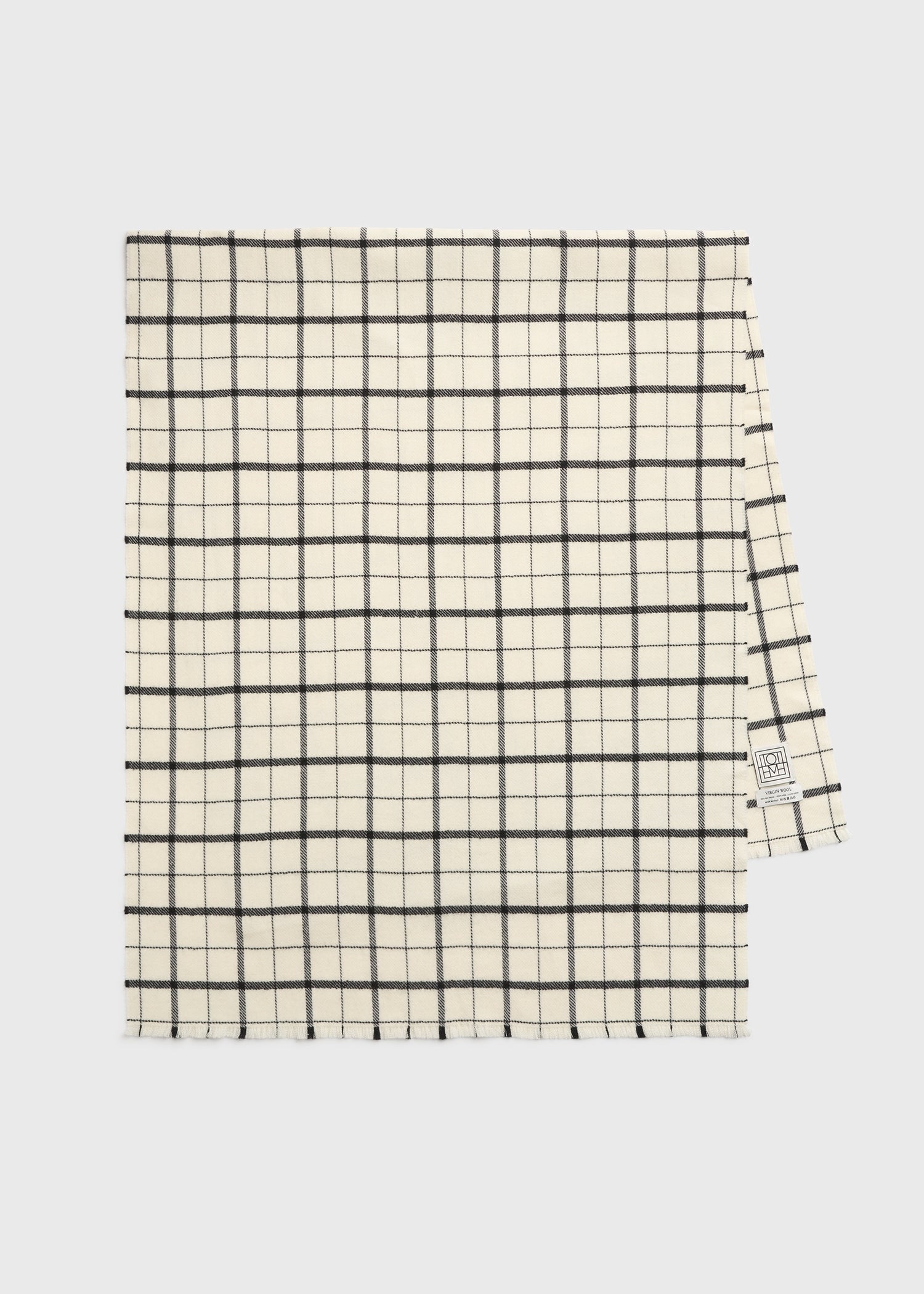 Windowpane scarf white/black from Toteme - $560