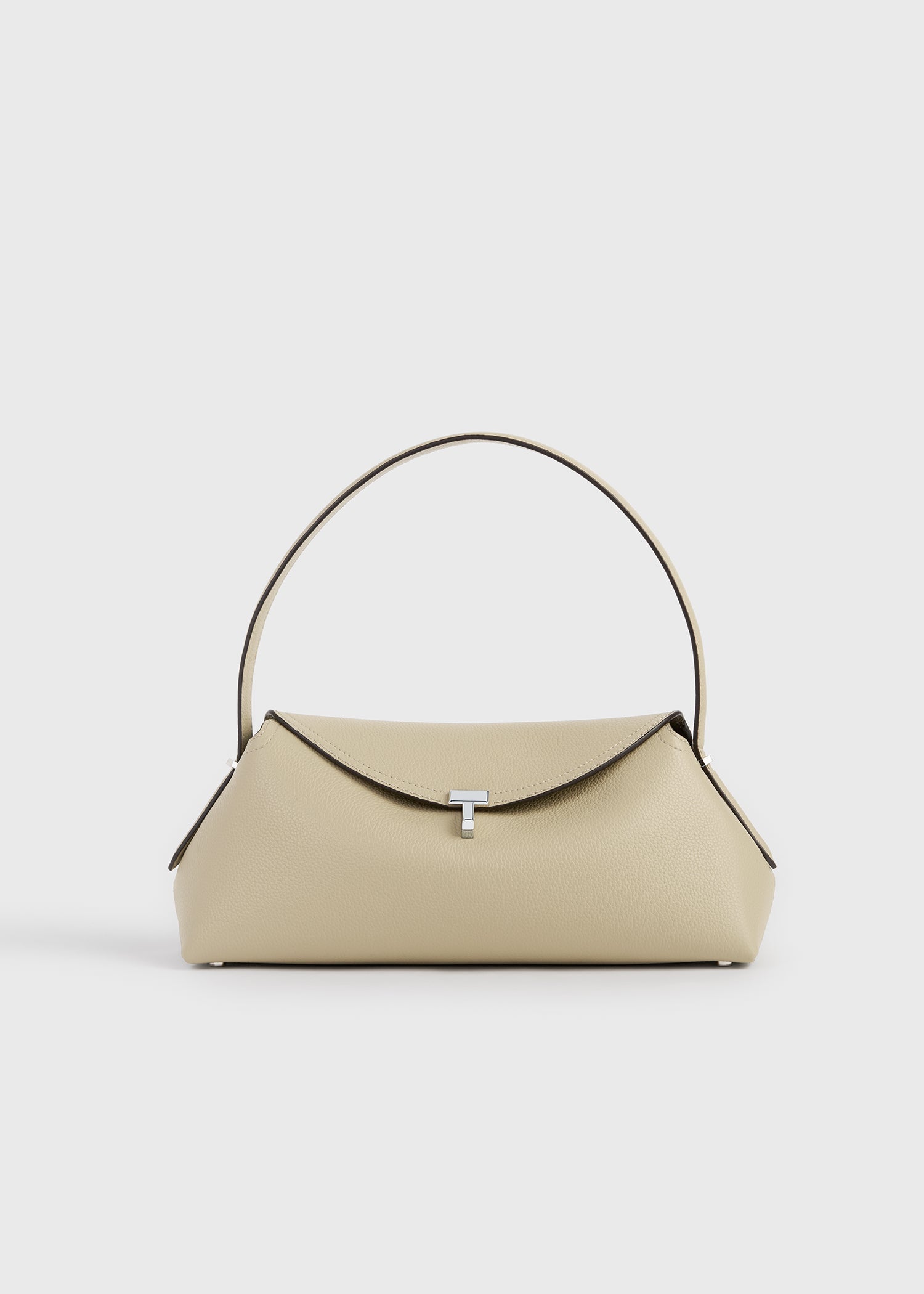 T-lock grained-leather shoulder cashew