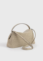 T-lock woven-leather top handle fawn