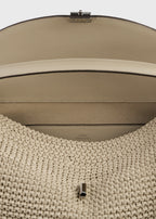 T-lock woven-leather top handle fawn