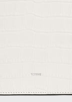 Threefold croco-embossed clutch off-white