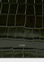 Threefold croco-embossed clutch dark green