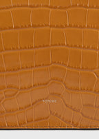 Threefold croco-embossed clutch tangerine
