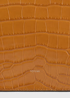 Threefold croco-embossed clutch tangerine