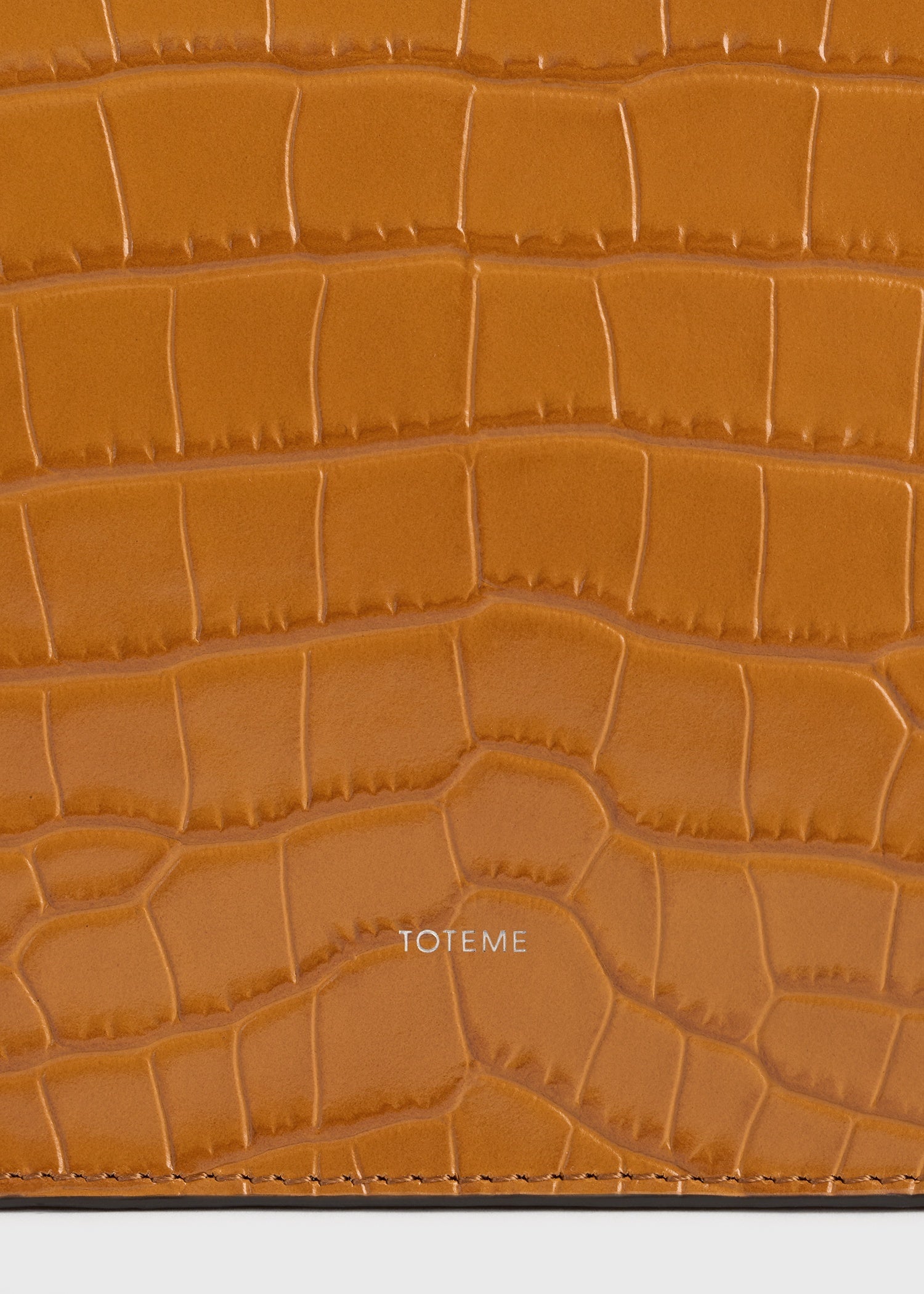 Threefold croco-embossed clutch tangerine