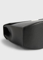 Clip grained-leather top handle black