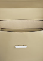 Clip polished-leather top handle cashew