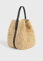 Belted paper raffia tote natural