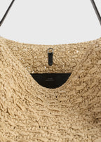 Belted paper raffia tote natural