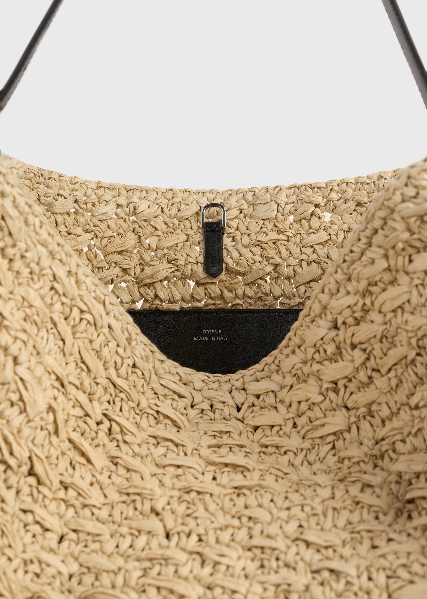 Belted paper raffia tote natural
