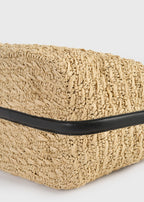 Belted paper raffia tote natural