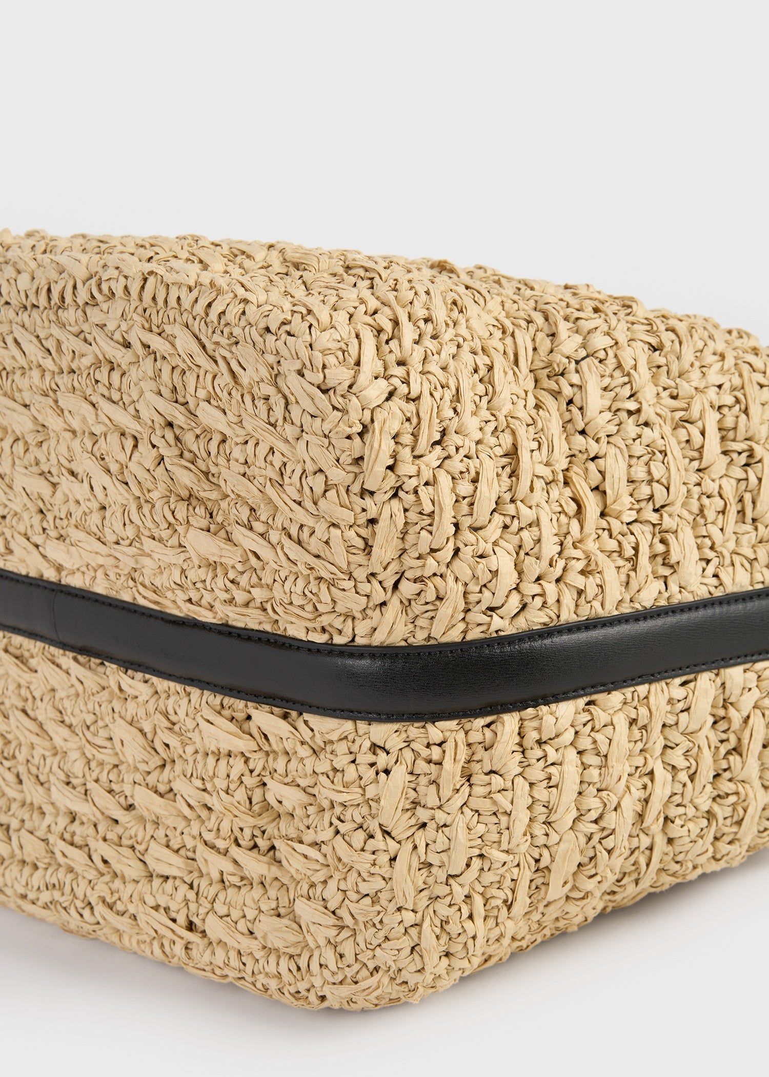 Belted paper raffia tote natural