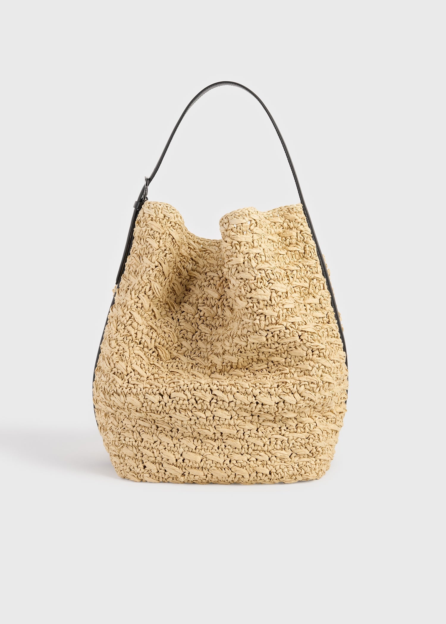 Belted paper raffia tote natural