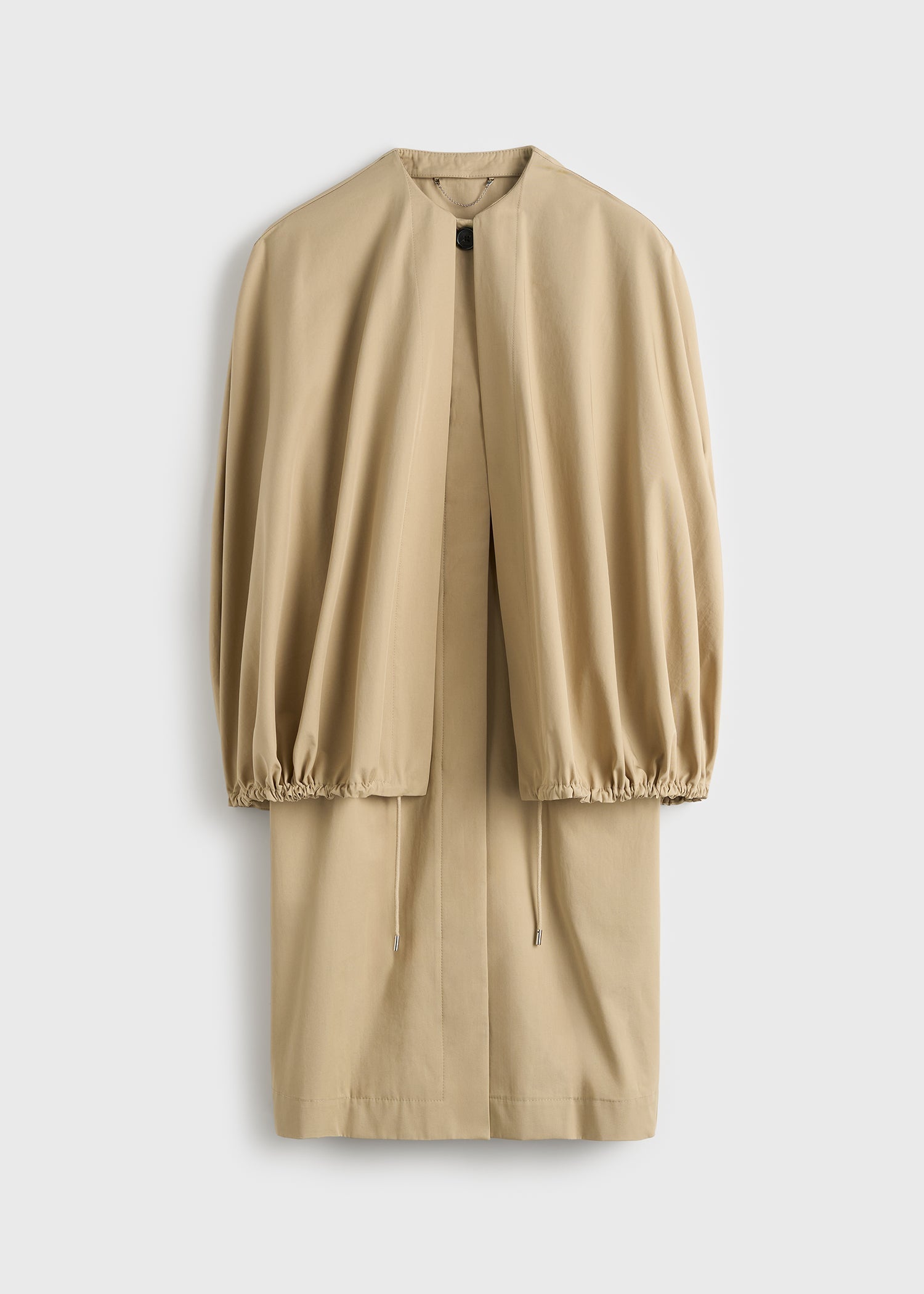 Detachable cape coat beige