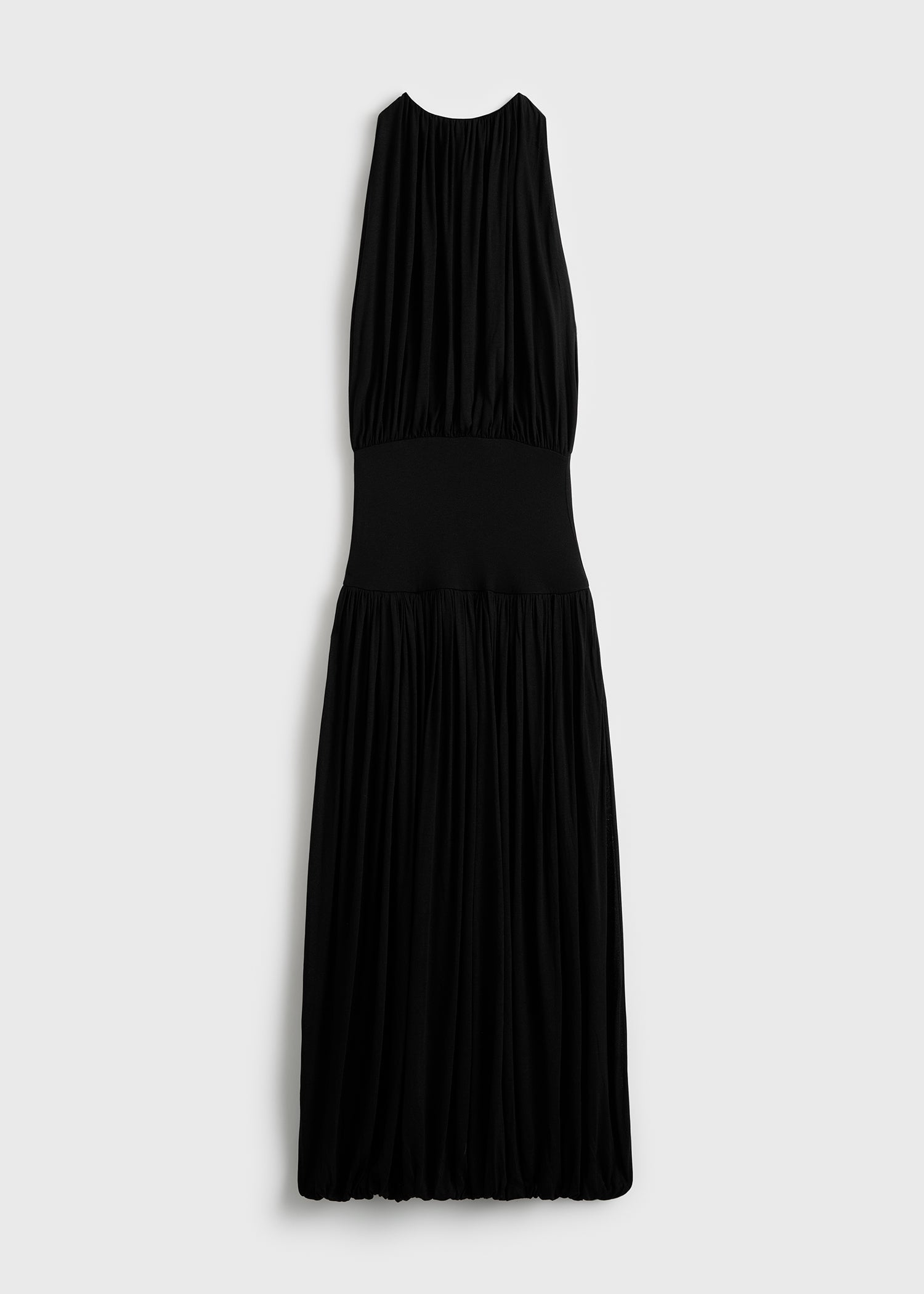 Soft gathered dress black