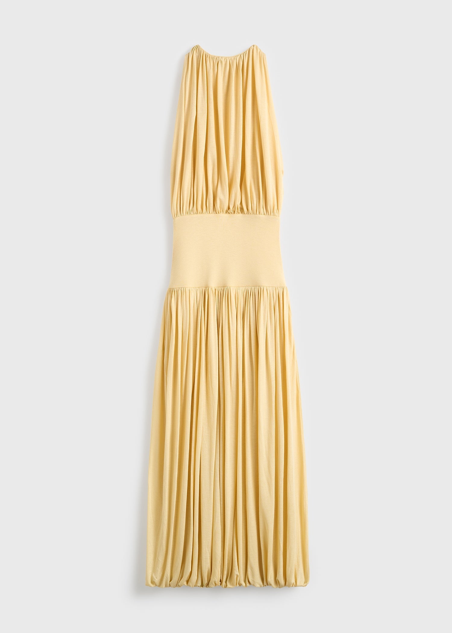 Soft gathered dress champagne