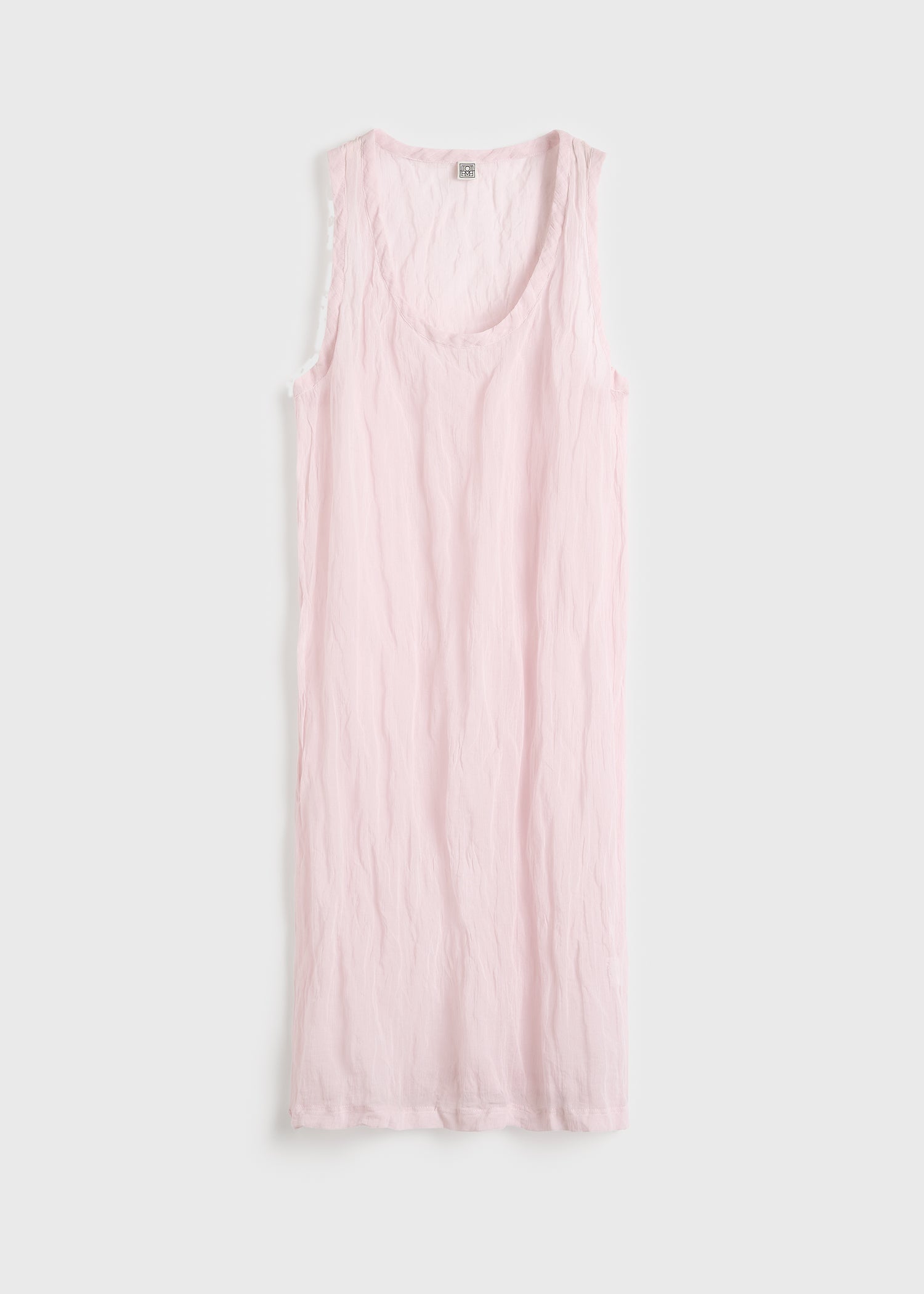 Crinkled gauze tank dress bloom