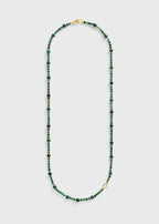 Infinity bead necklace dark green