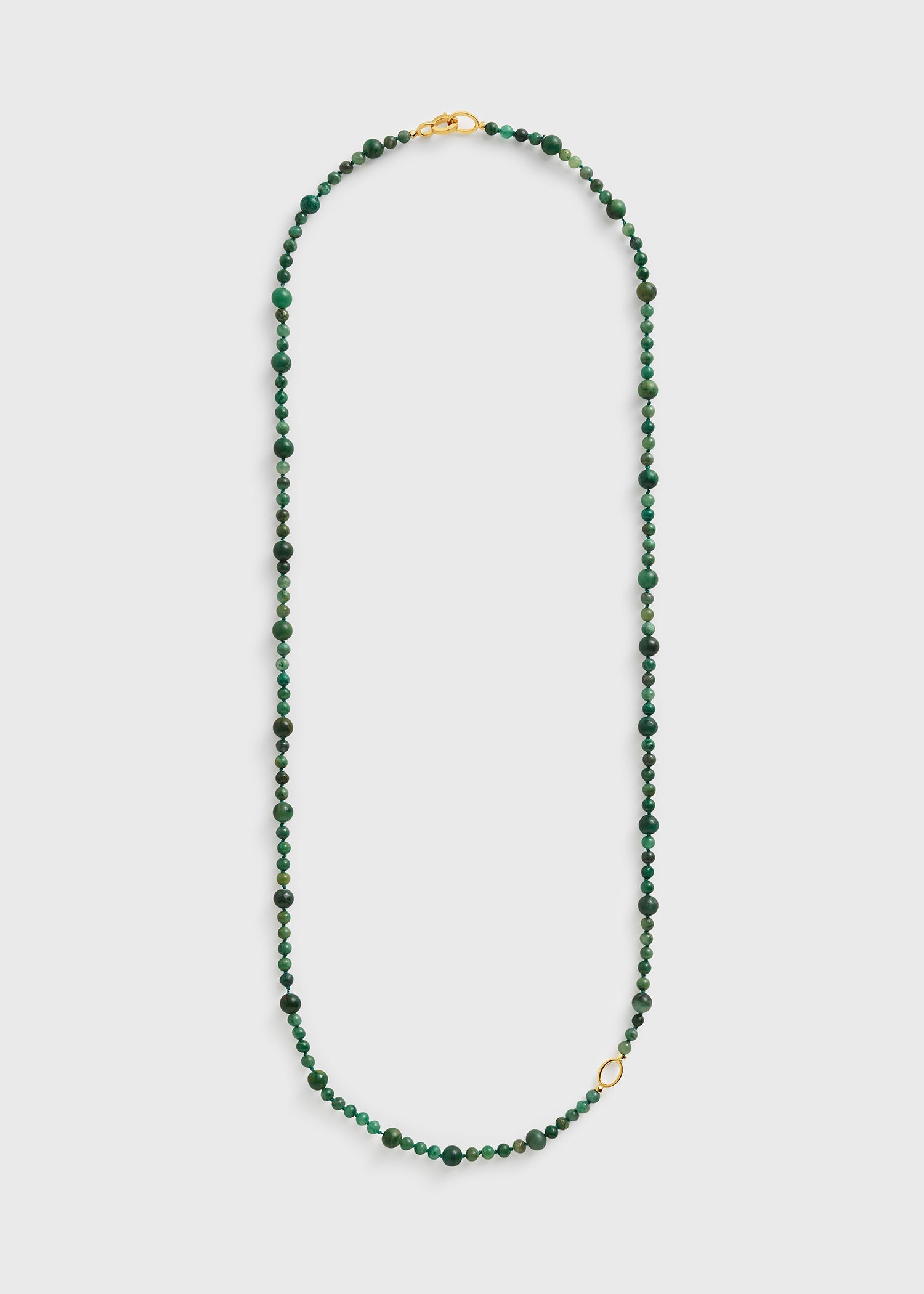 Infinity bead necklace dark green