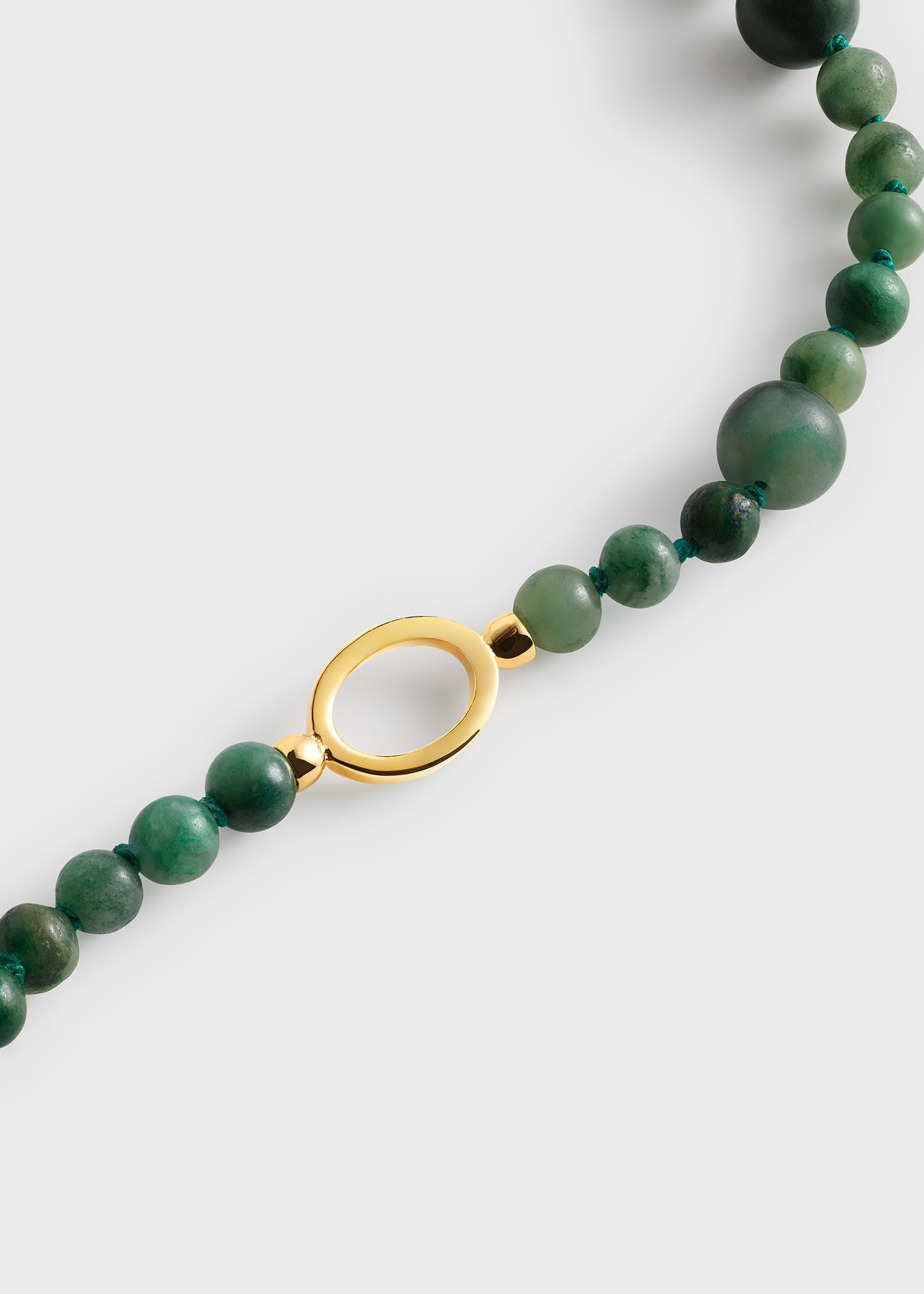 Infinity bead necklace dark green