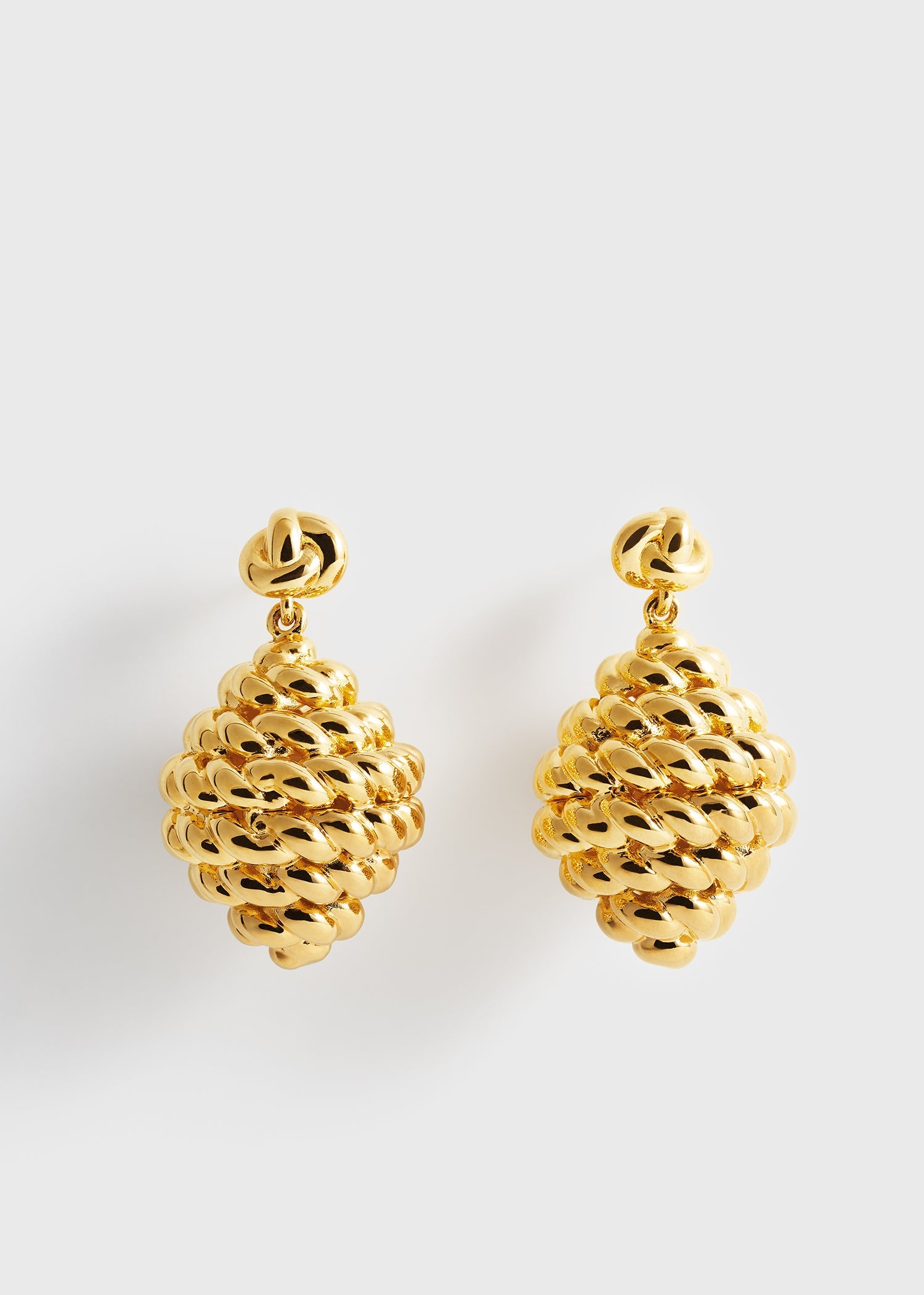 Rope drop earrings gold
