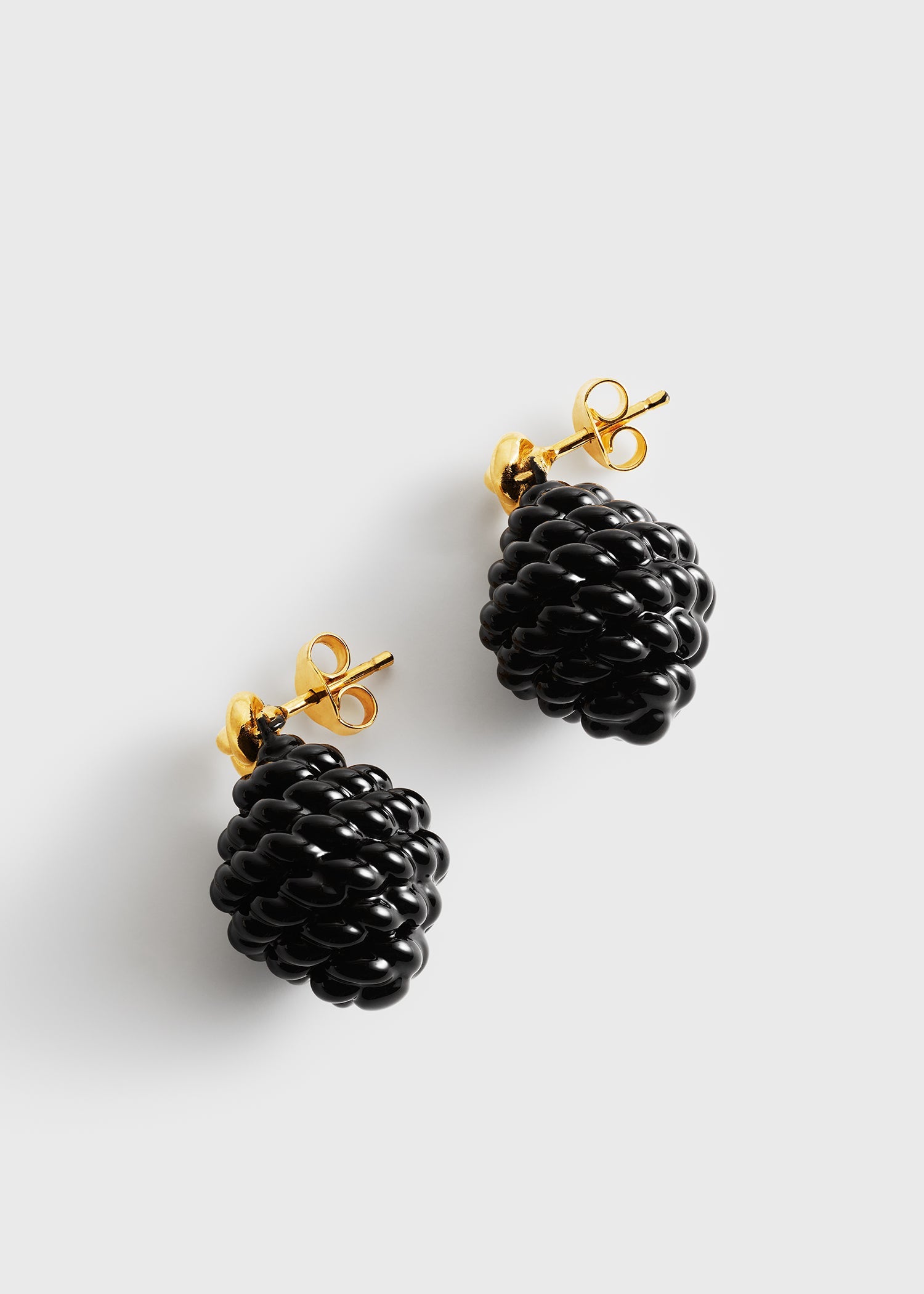 Rope drop earrings black/gold