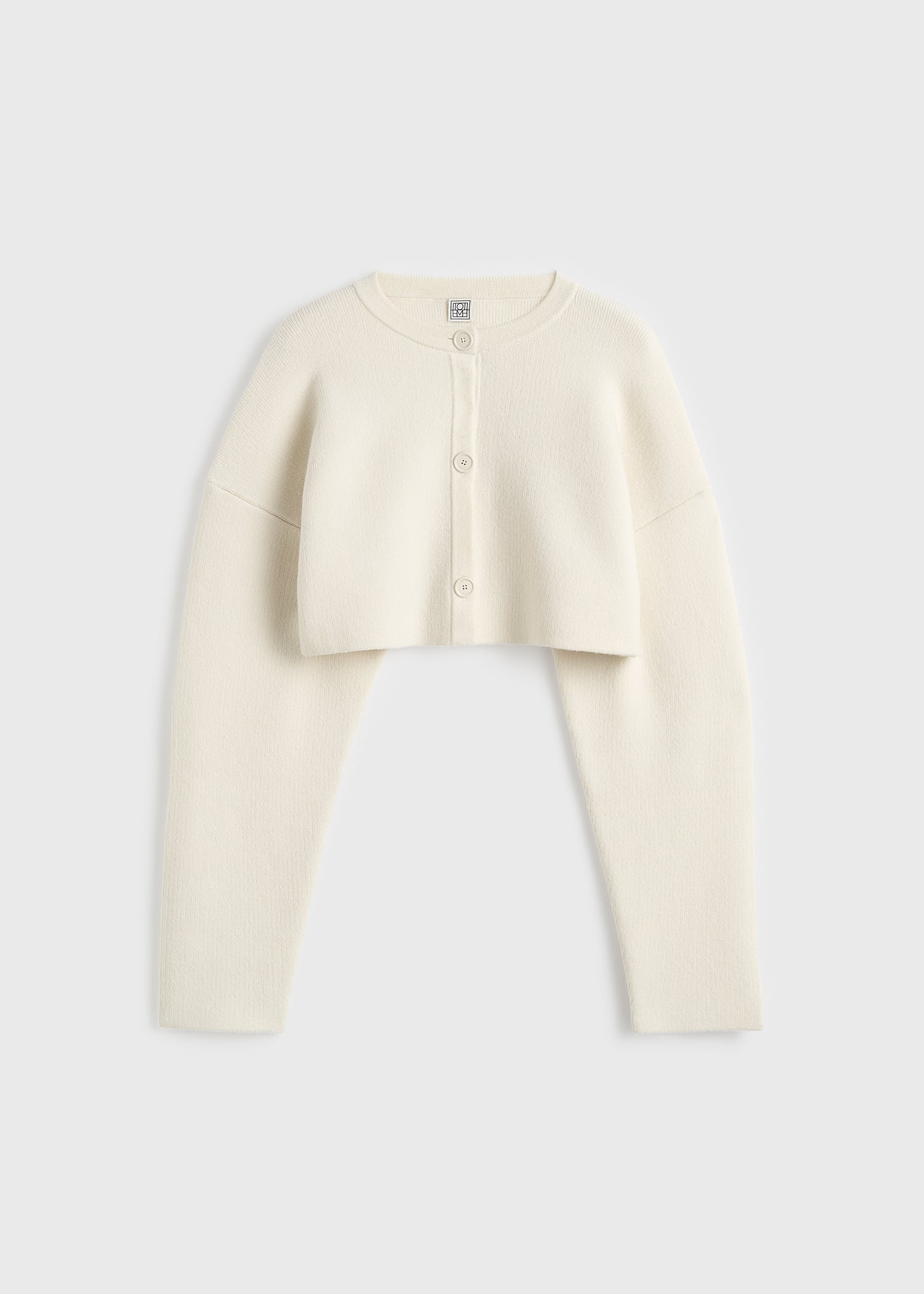 Cropped oversized cardigan milk – TOTEME