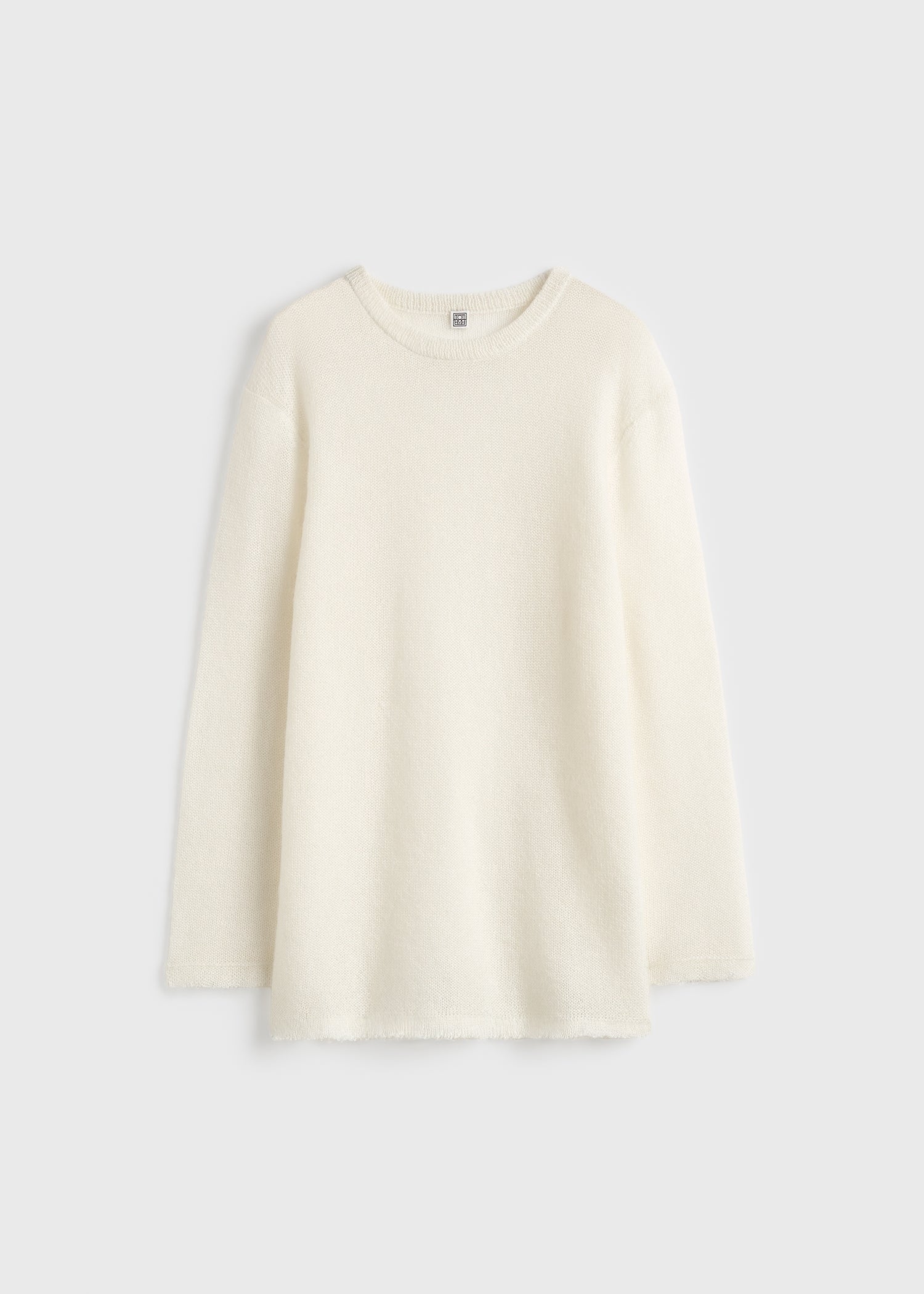 Long open weave knit off-white