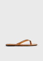 Croco-embossed flip flops tangerine