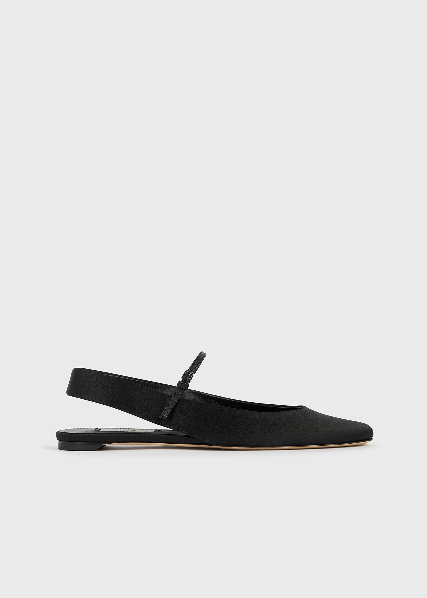Slingback satin mary janes black