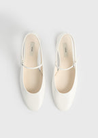 Slingback patent mary janes off-white