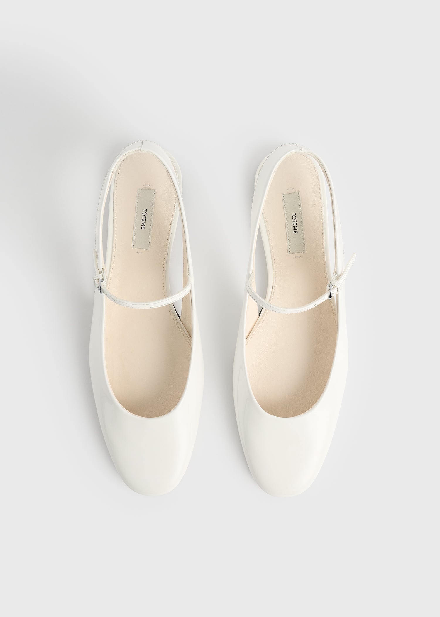 Slingback patent mary janes off-white
