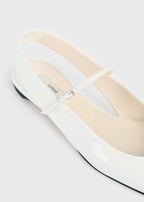 Slingback patent mary janes off-white