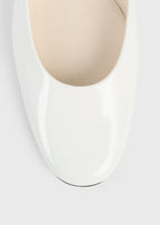 Slingback patent mary janes off-white