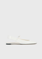 Slingback patent mary janes off-white