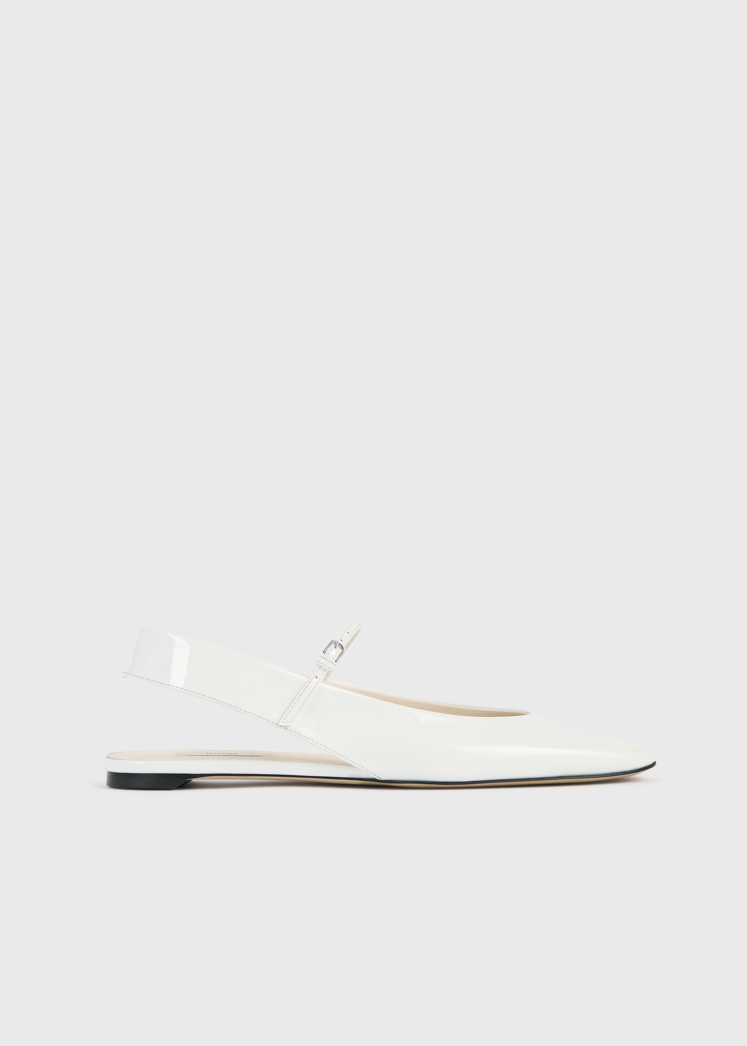 Slingback patent mary janes off-white
