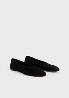 Slip suede ballerinas black