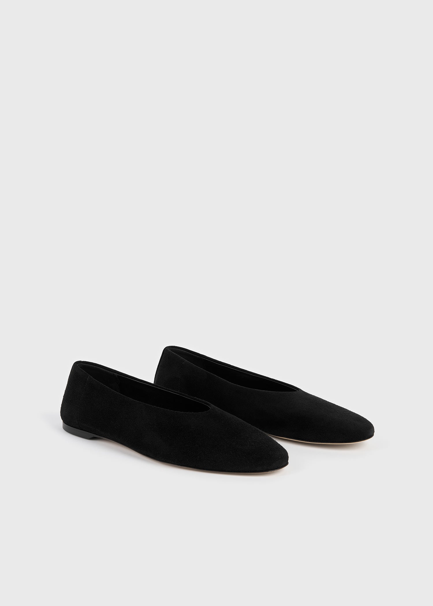 Slip suede ballerinas black