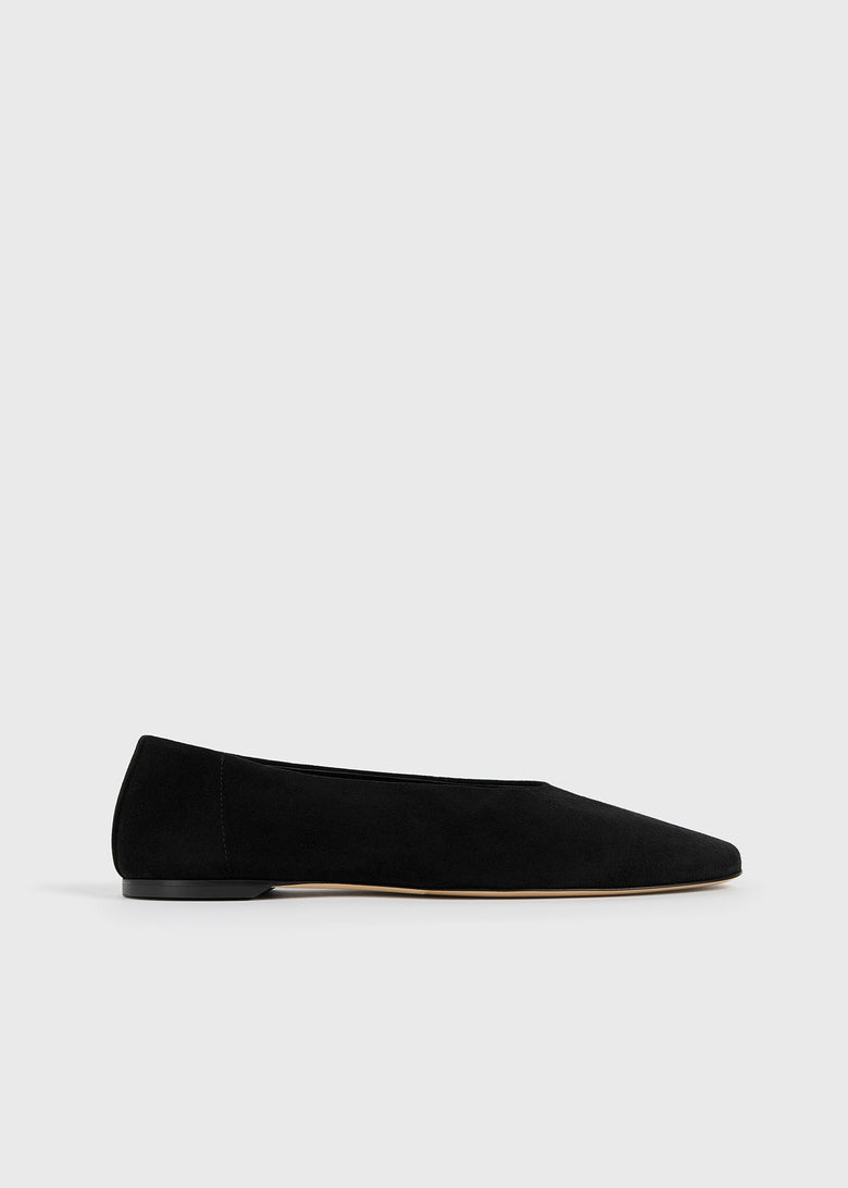 Slip suede ballerinas black