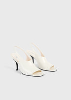 Contour naplack slingbacks off-white
