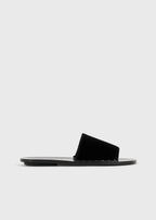 Studded velvet slides black