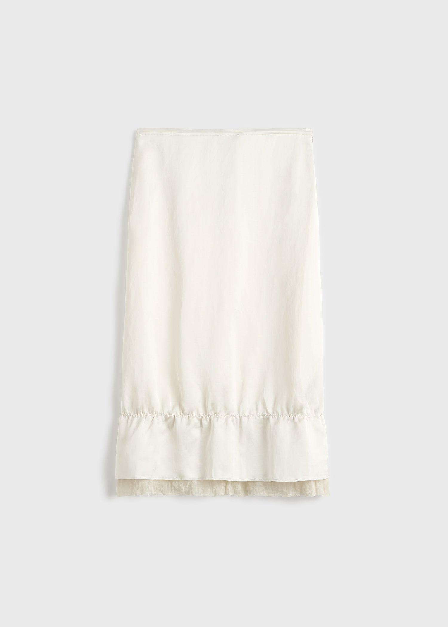 Layered satin skirt white