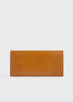 T-lock croco-embossed wallet tangerine