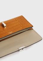 T-lock croco-embossed wallet tangerine
