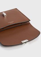 T-lock grained-leather cardholder sienna