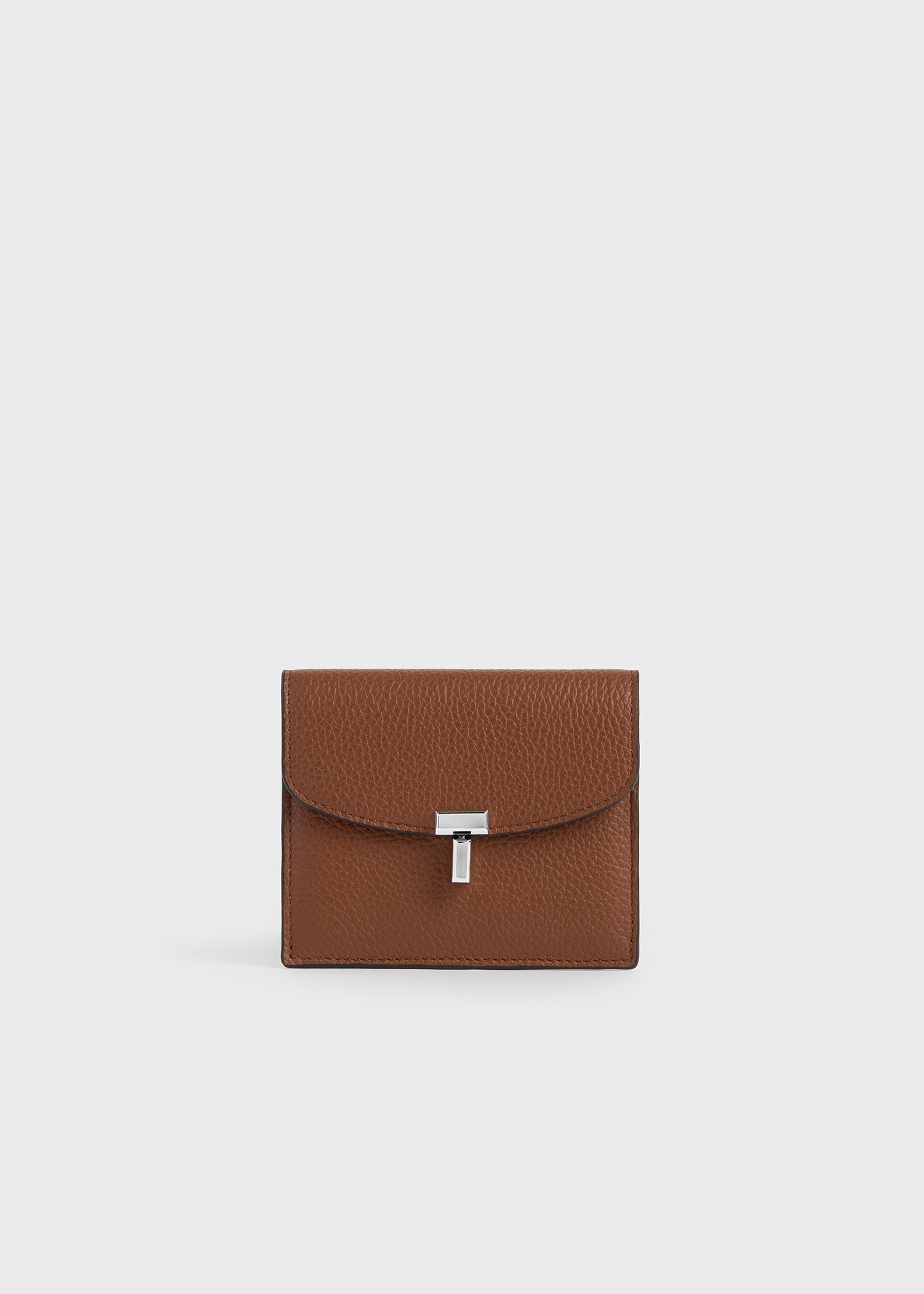 T-lock grained-leather cardholder sienna