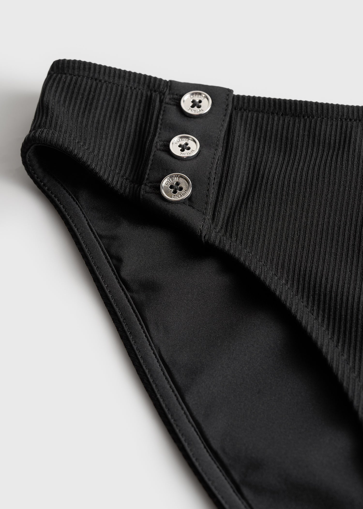 Ribbed bikini bottom black